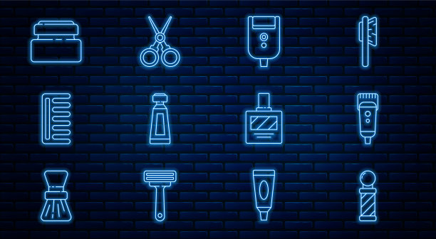 定线经典理发店电线杆发型图片下载