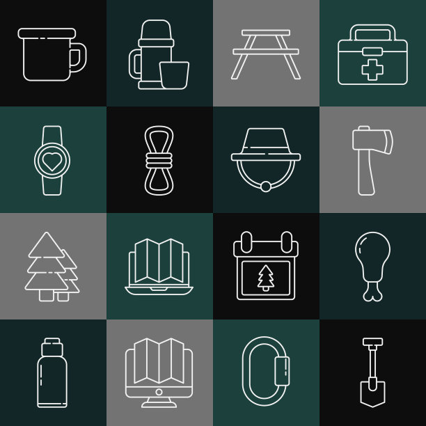 定线铲鸡腿木斧野餐图片下载