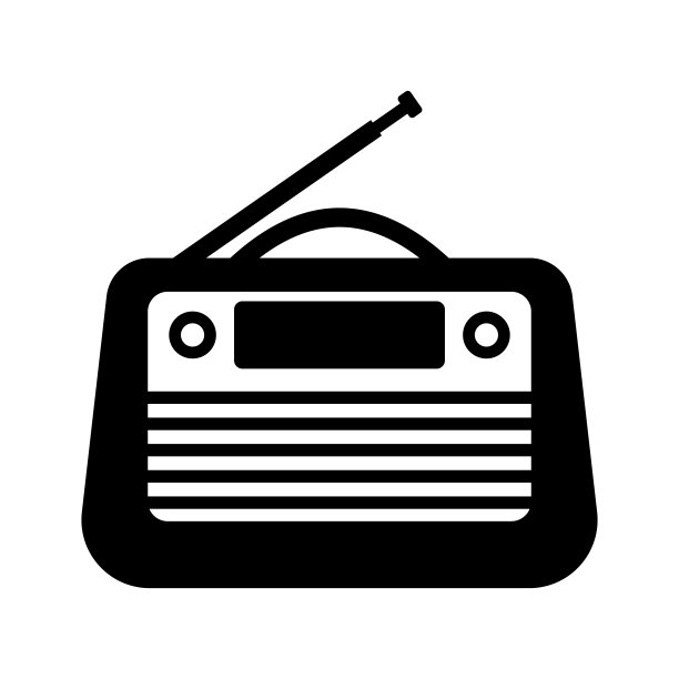 收音机或播客图标，网络广播符号矢量图图片下载