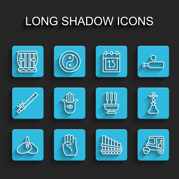 手套线条印度头巾符号图片下载