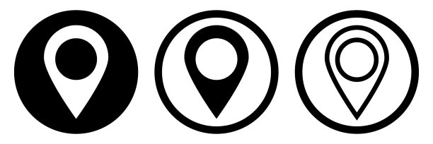 圆形地图图钉图标集图片下载