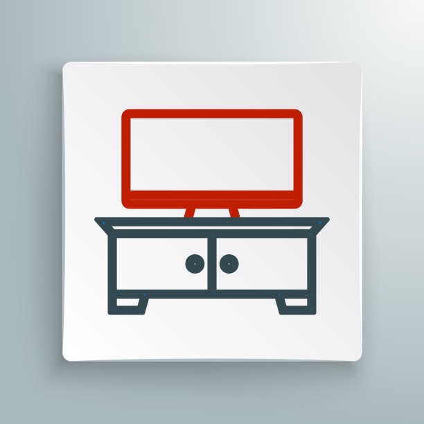 线电视桌立图标孤立在白色上图片下载