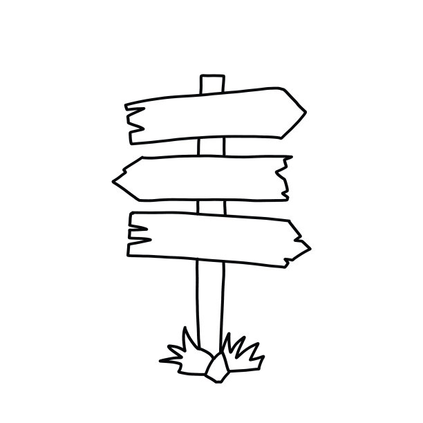 方向标志空白图标卡通风格图片下载