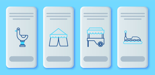 设置线马戏团帐篷快速街头快餐车图片下载