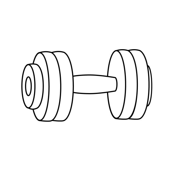 可折叠哑铃图标黑色和白色图片下载