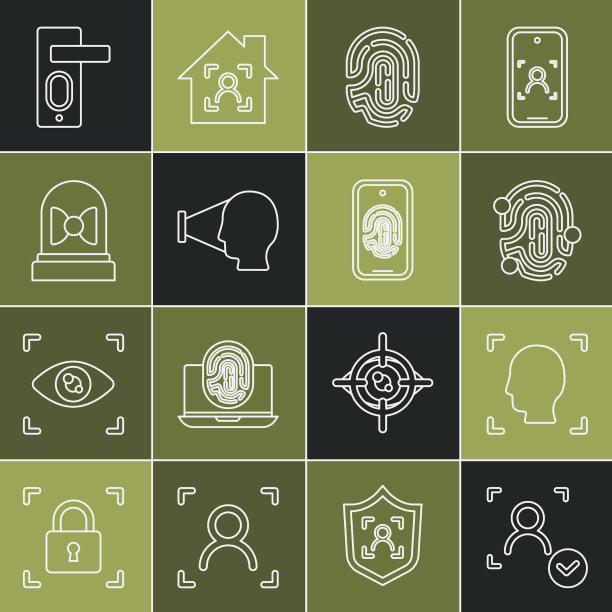 设置线条人脸识别指纹运动图片下载