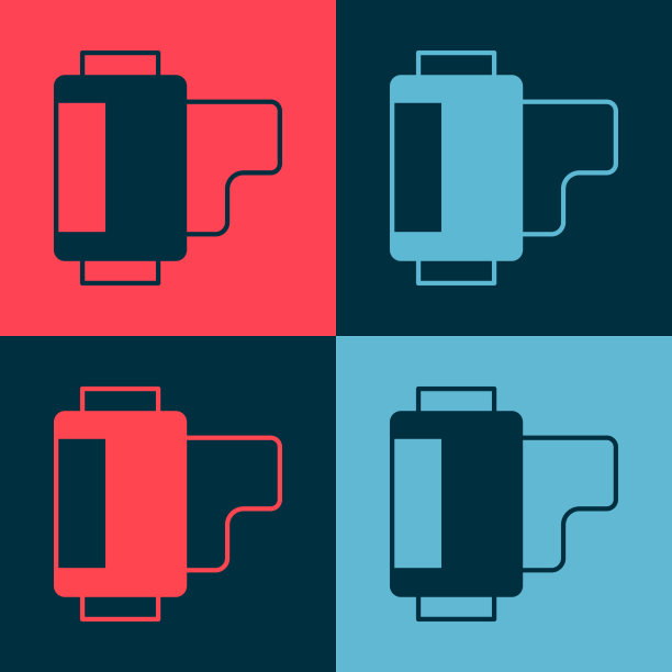 波普艺术相机古董胶卷卷墨盒图标图片下载