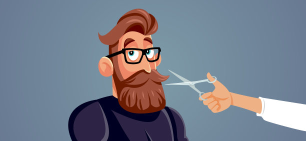 英俊的男子有他的面部毛发修剪图片下载