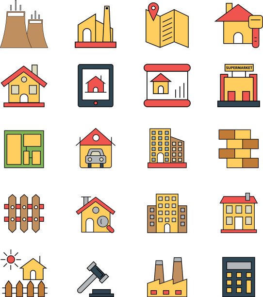 房地产图标设计包图片下载