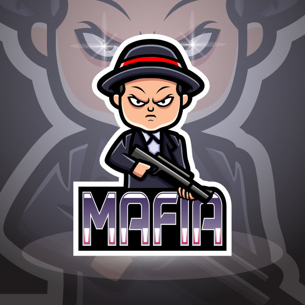 黑手党电子竞技标志吉祥物设计图片下载