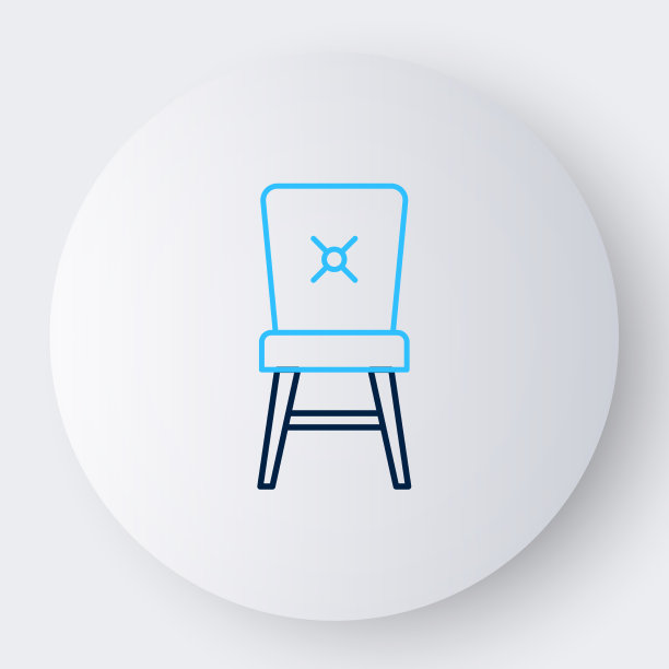 线条椅子图标孤立在白色背景图片下载