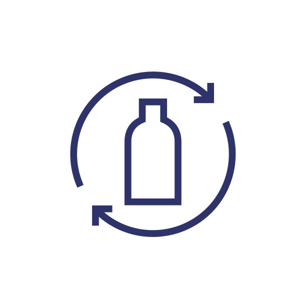 塑料瓶回收图标线图片下载