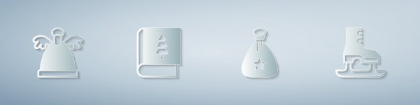 集天使圣诞书圣诞老人包礼物图片下载