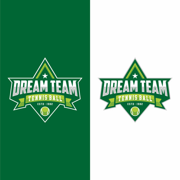 网球标志图标设计运动徽章模板图片下载