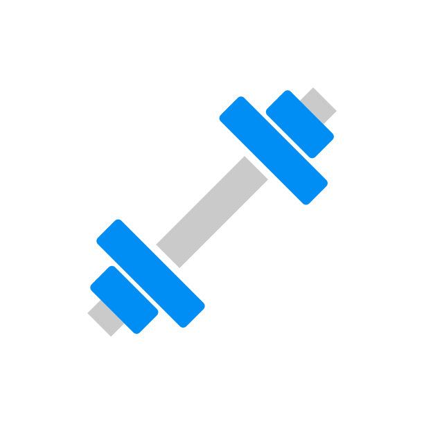 蓝色哑铃图标的力量训练工具图片下载