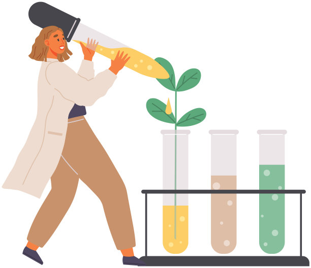 生物学家在试验中对植物进行实验图片下载