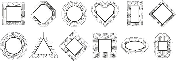 微芯片框架、电子芯片、CPU边框和图片下载
