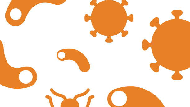 细菌病毒图标橙色艺术图片下载