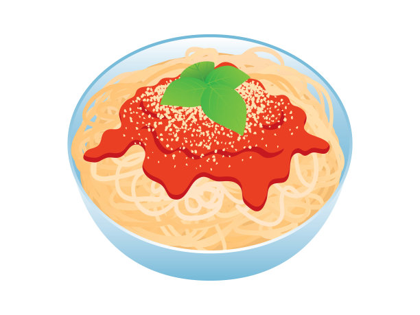 意大利面配番茄酱芝士和罗勒叶图片下载