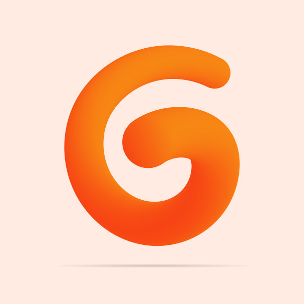 G字母闪亮的橙色标志图片下载