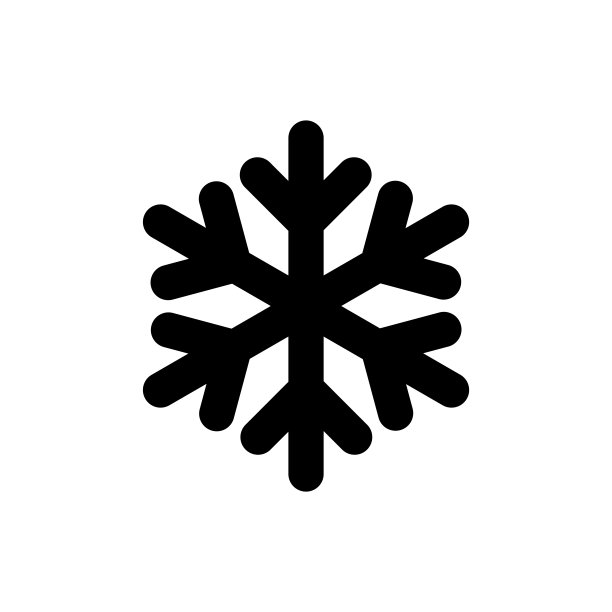 简单的雪花图标，矢量轮廓图标的白色背景。图片下载