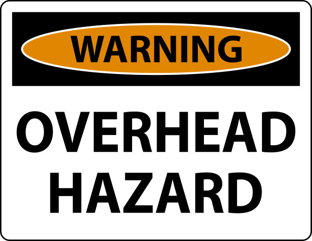 头顶白色背景警告危险标志图片下载