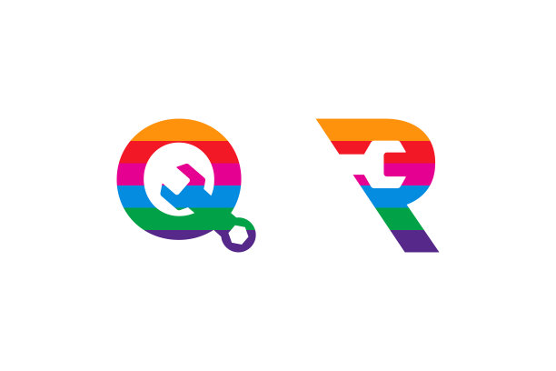 七彩工程收藏标志图片下载