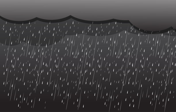 大雨在黑暗的天空，矢量背景图片下载
