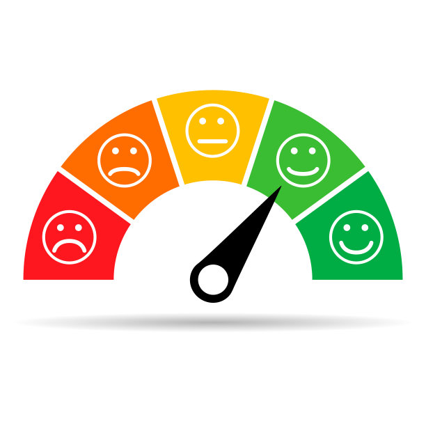 客户满意度量表阴影图标，图表评级衡量业务报告矢量插图图片下载