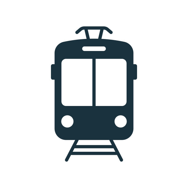 黑色电车剪影图标车站标志图片下载