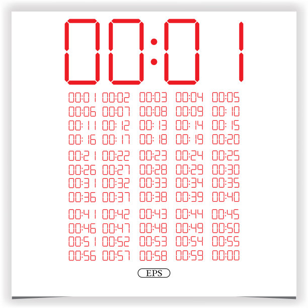数字时钟特写显示00点红色图片下载