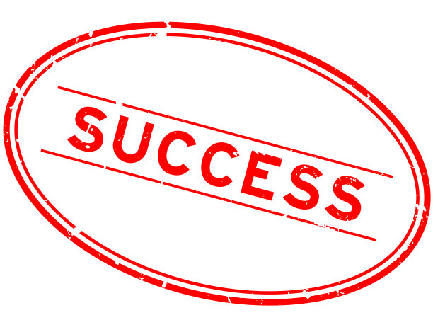 Grunge红色成功字椭圆形橡胶印章印章图片下载