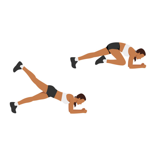 女人做膝盖到肘部的反冲运动图片下载