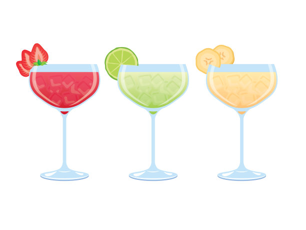 草莓青柠和香蕉饮料图标设置图片下载