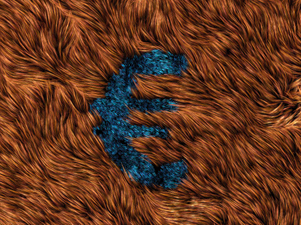 欧元货币头发皮毛抽象现代3D插图概念图片下载