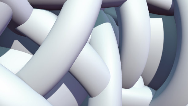 抽象背景与堆或一束塑料橡胶管或带。三维演示图片下载