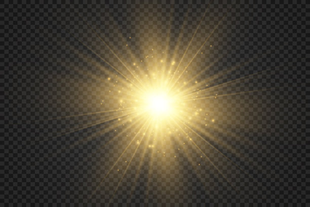 一组明亮美丽的星星。明亮的星星。美丽的灯光用于插图。圣诞星。白色火花闪烁着一种特殊的光。图片下载