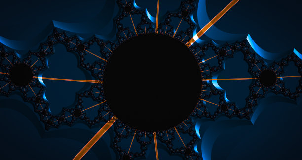 蓝色和红色的三维分形设计。现代未来背景，3D渲染图片下载