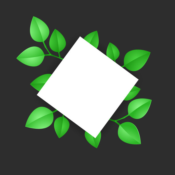 空白的文字与绿叶图片下载