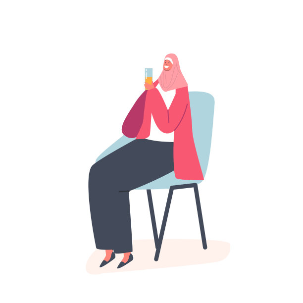 阿拉伯妇女穿着传统服饰坐着图片下载