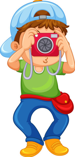 男孩拿着相机拍照图片下载