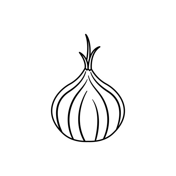 洋葱黑色和白色的图标在轮廓风格上图片下载