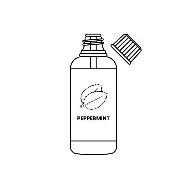 薄荷油图标轮廓风格的白色图片下载