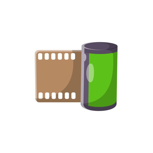 平卷胶片上的图标设计干净图片下载