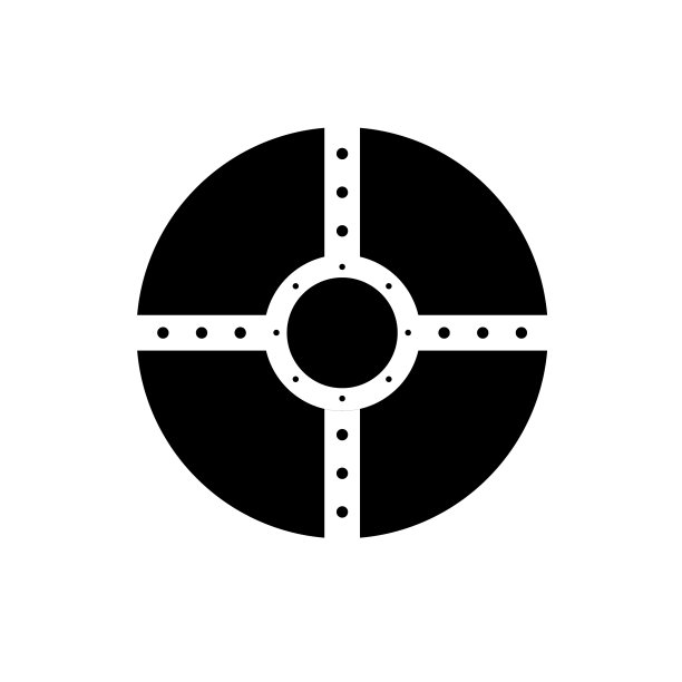 维京盾剪影黑白图标图片下载