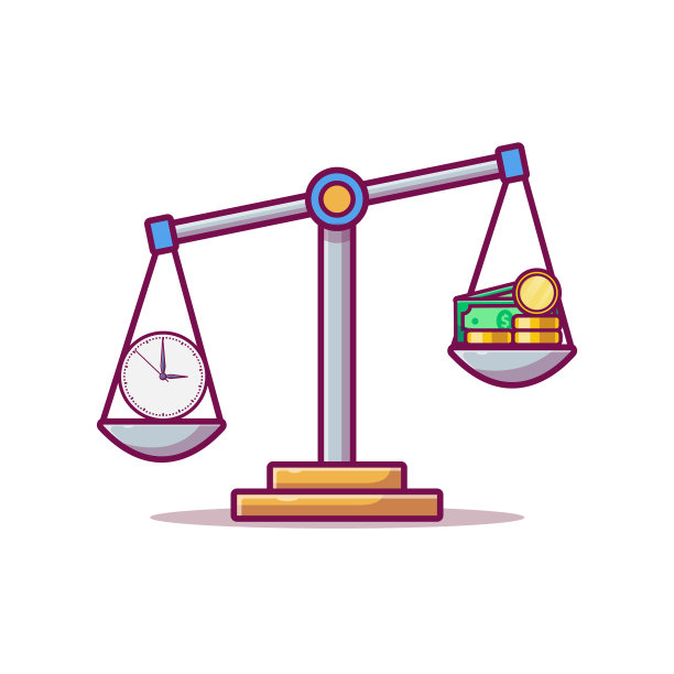 时间和金钱比例图标：时钟和美元图片下载