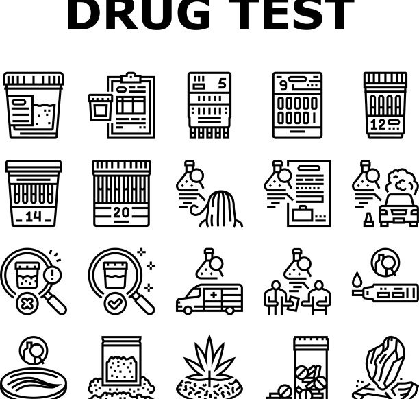 药物检测设备图标集图片下载