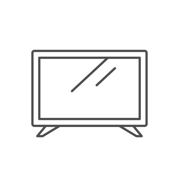 电视机线轮廓图标图片下载