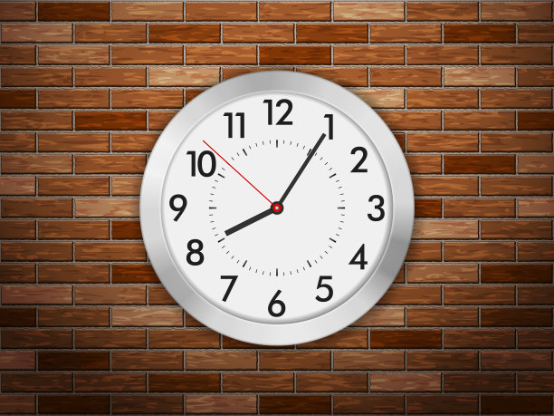 砖墙上的钟图片下载