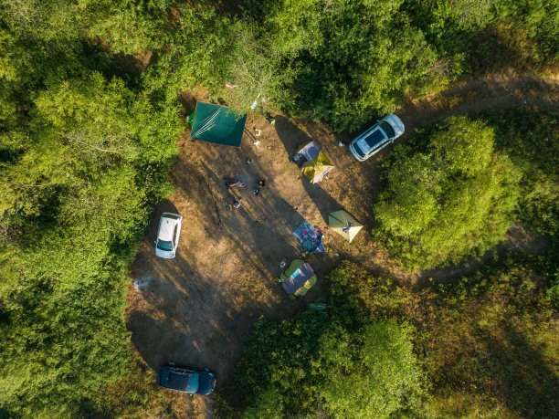 户外露营正上方拍摄图片下载